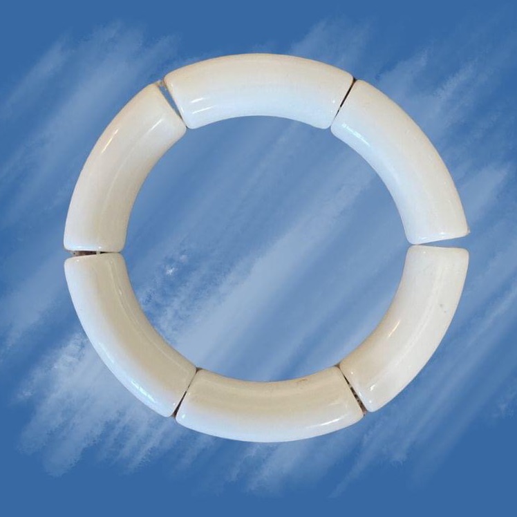 Nwt White Acrylic Tube Bracelet